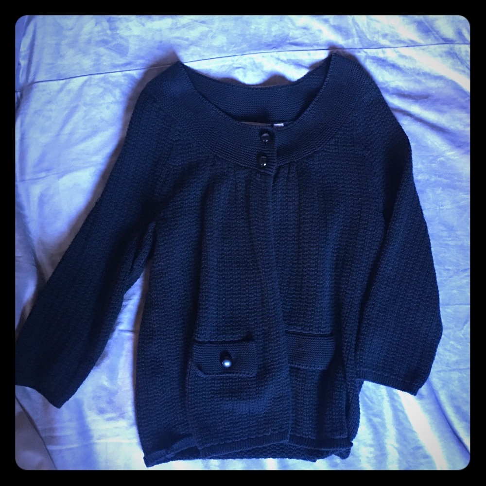 Sweet Pea large black knit cardigan soft & cozy